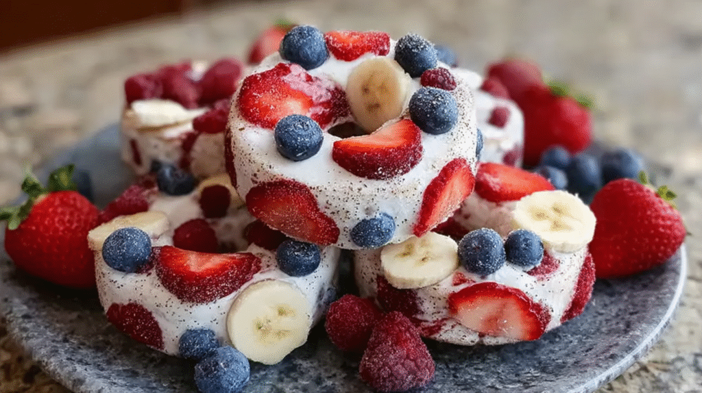 4th of July Fruit Frozen Donuts Recipe for Dogs hero shot