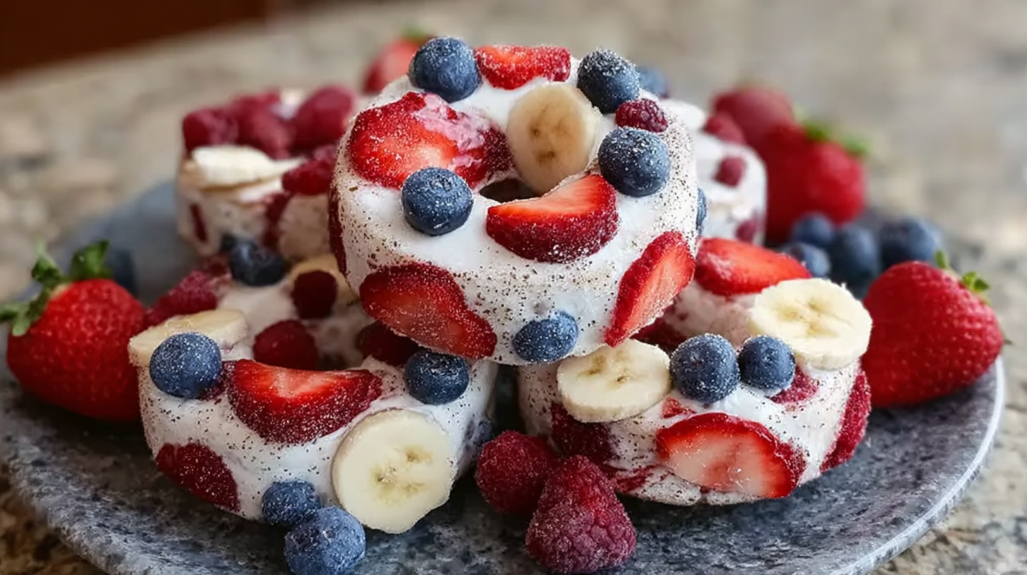 4th of July Fruit Frozen Donuts Recipe for Dogs hero shot