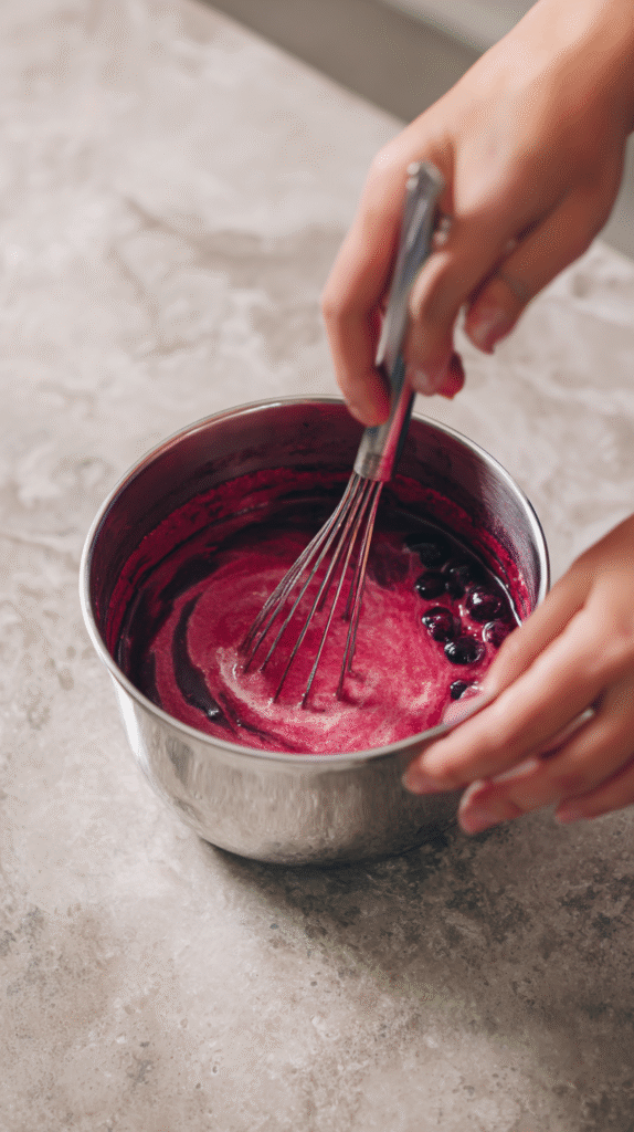 Preparing Watermelon & Blueberry swirl bites for dogs step by step cooking process