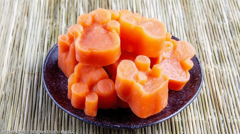 Hero shot of Apple Carrot Frozen Dog Treats with vibrant colors