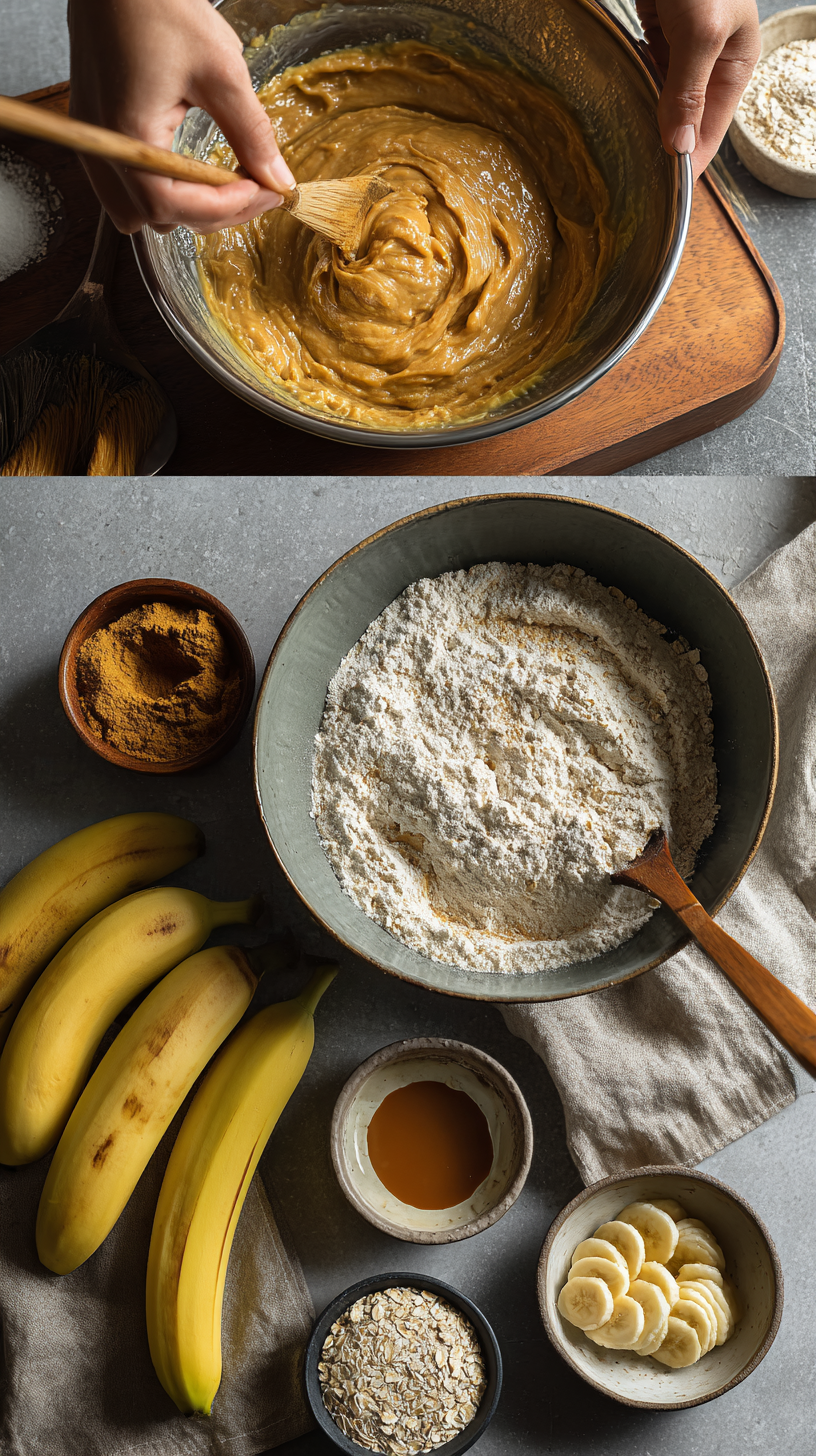 Preparing Banana and Peanut Butter Chew Sticks for Dogs step by step cooking process