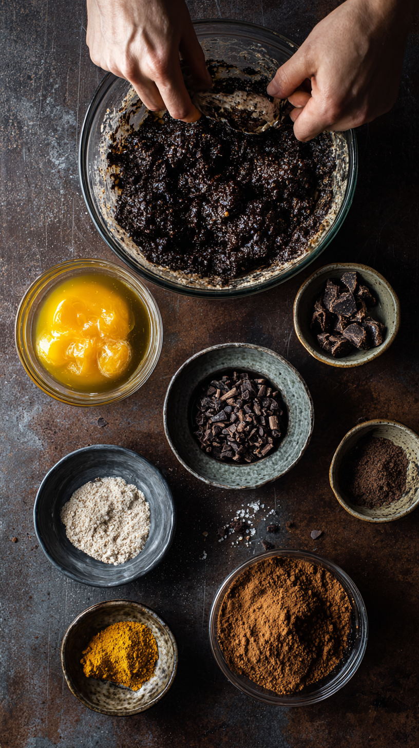 Preparing Black Bat Carob Cookies step by step cooking process
