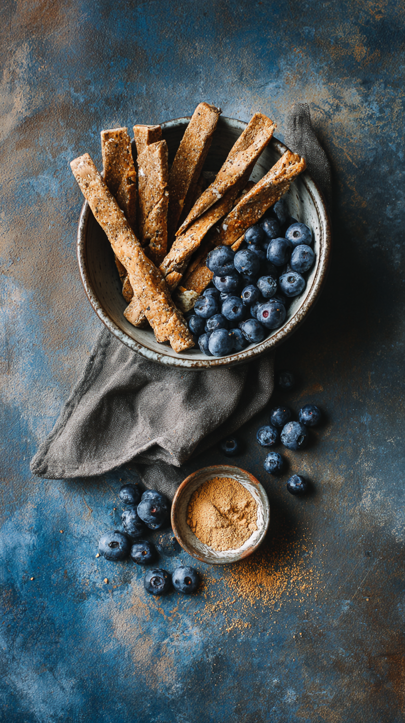 Preparing Blueberry Peanut Butter Chew Sticks for Dogs step by step cooking process