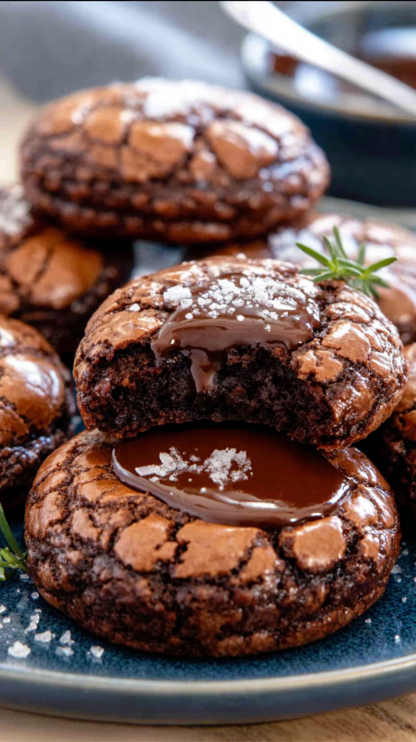 Brownie Cookies being served on beautiful dinnerware