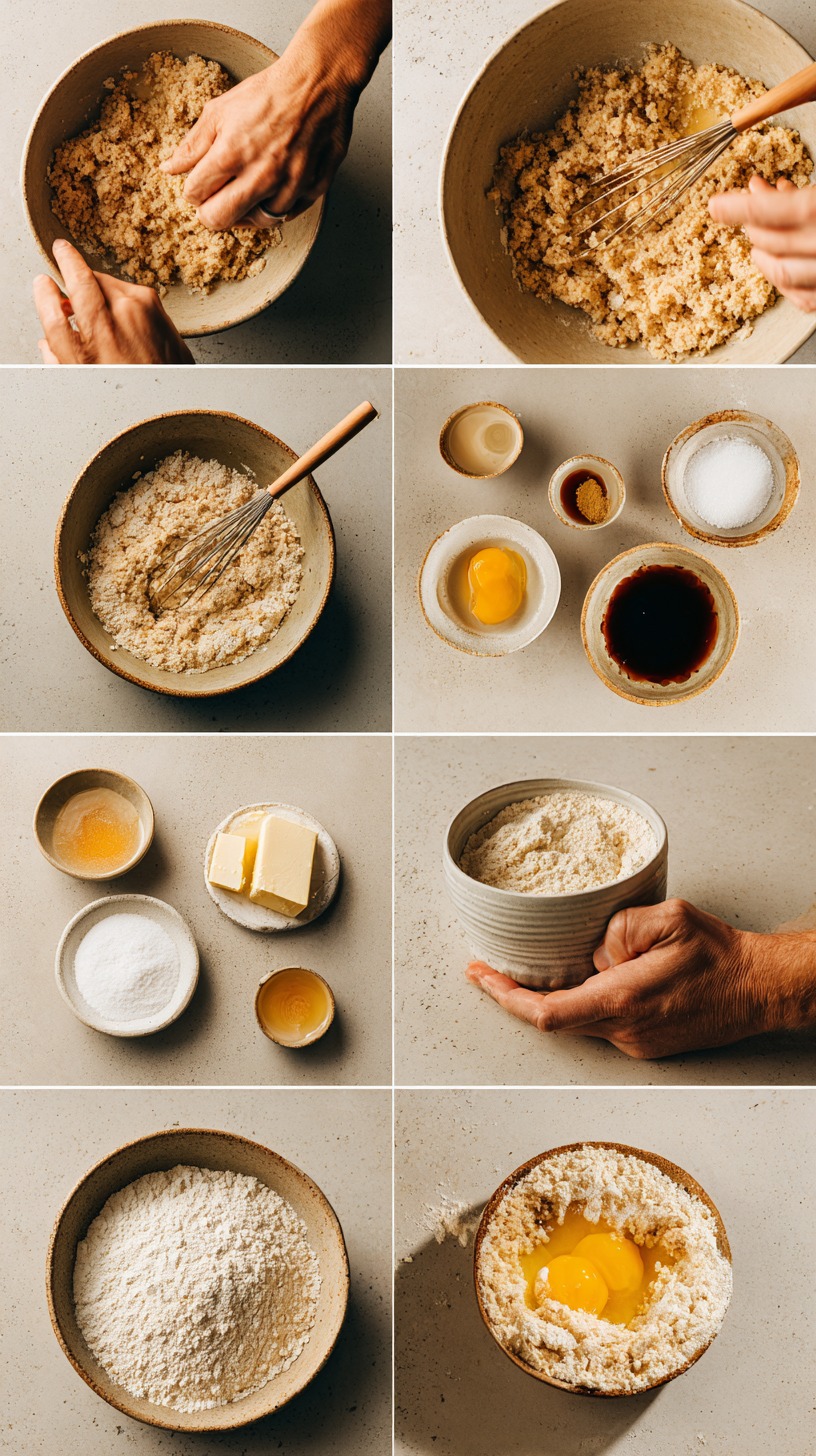 Preparing chewy french toast cookies step by step cooking process