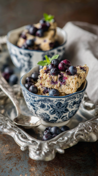 Easy Allergy-Friendly Dog Treat with Blueberries being served on beautiful dinnerware