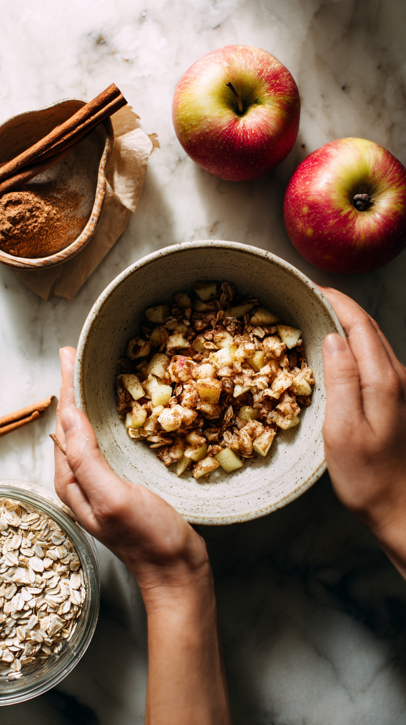 Preparing Easy Apple Crisp Dog Treats step by step cooking process