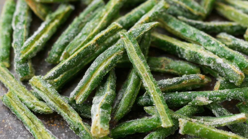 Hero shot of Green Bean Crunchies for Dogs, showcasing the finished dish