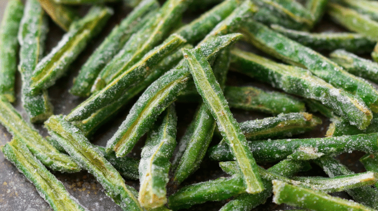 Hero shot of Green Bean Crunchies for Dogs, showcasing the finished dish