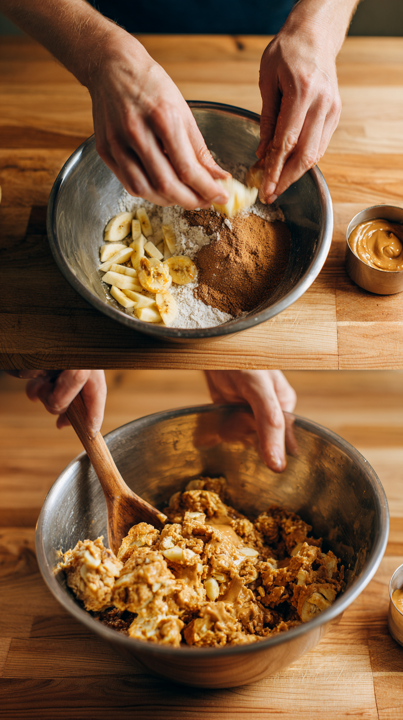Preparing Homemade Apple and Banana Dog Treats step by step cooking process