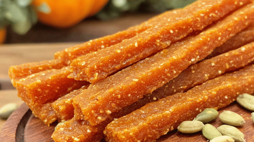 Hero shot of Homemade Carrot & Pumpkin Chews for Dogs