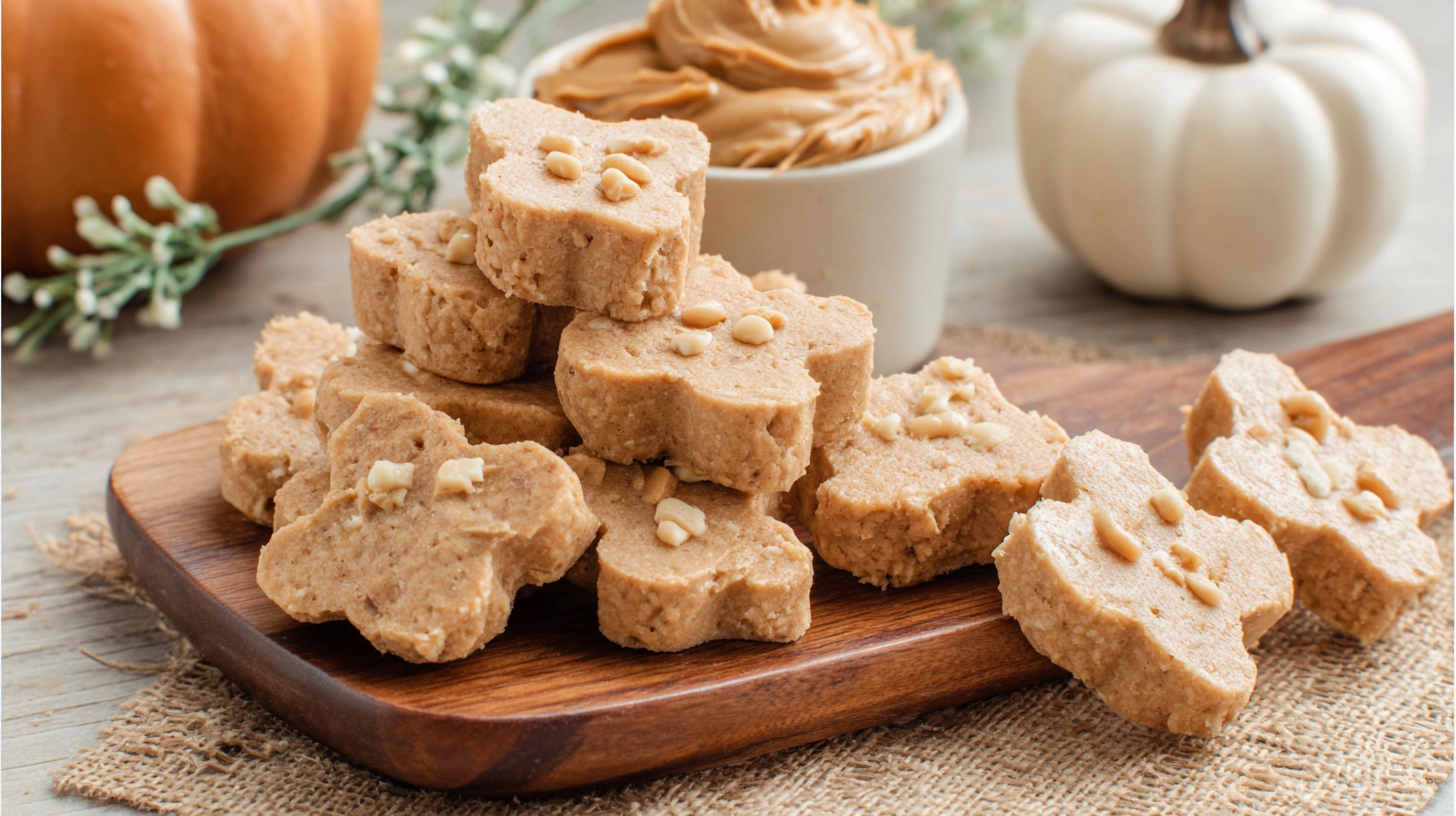 Hero shot of Peanut Butter Pumpkin Birthday Dog Treats