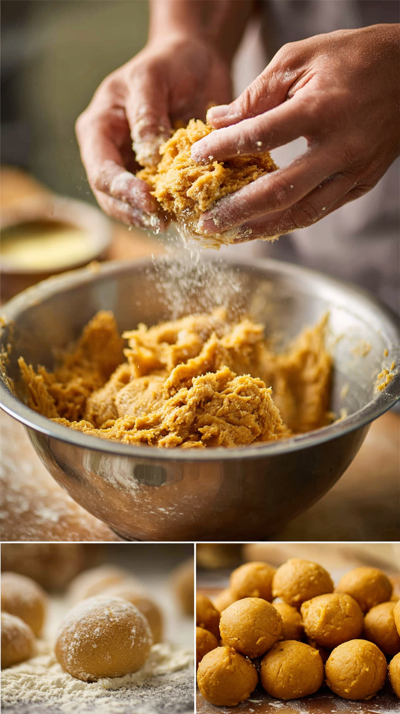 Preparing Peanut Butter Pumpkin Birthday Dog Treats step by step cooking process