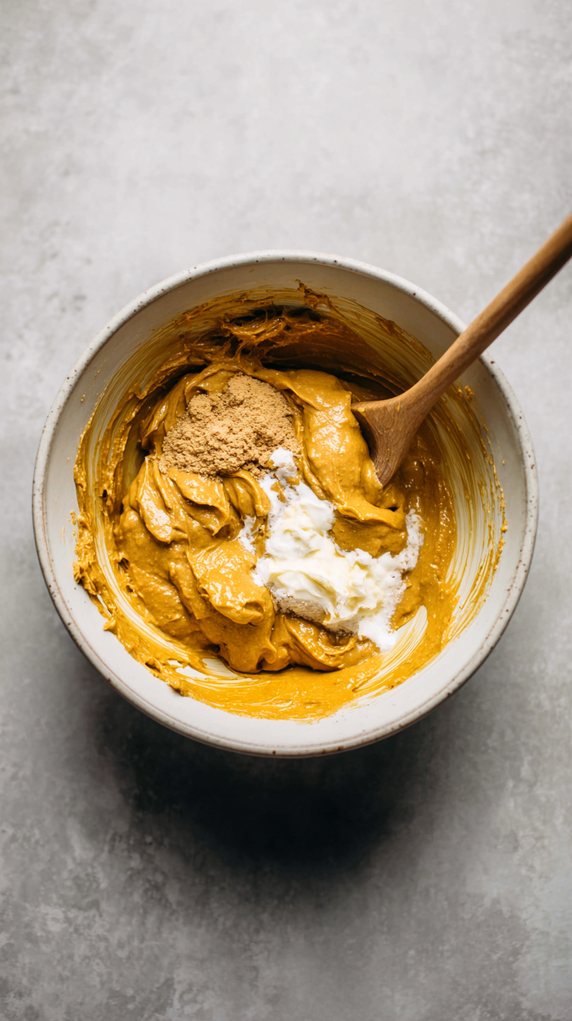 Preparing Peanut Butter & Pumpkin Pup Donuts for Dogs step by step cooking process