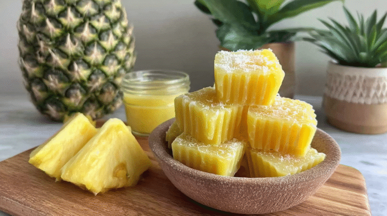 Hero shot of pineapple coconut frozen dog treats