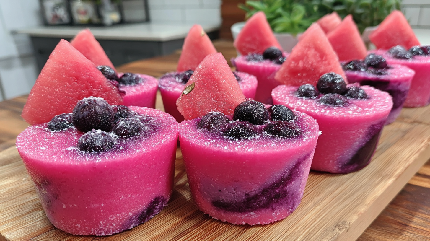 Watermelon & Blueberry swirl bites for dogs hero shot