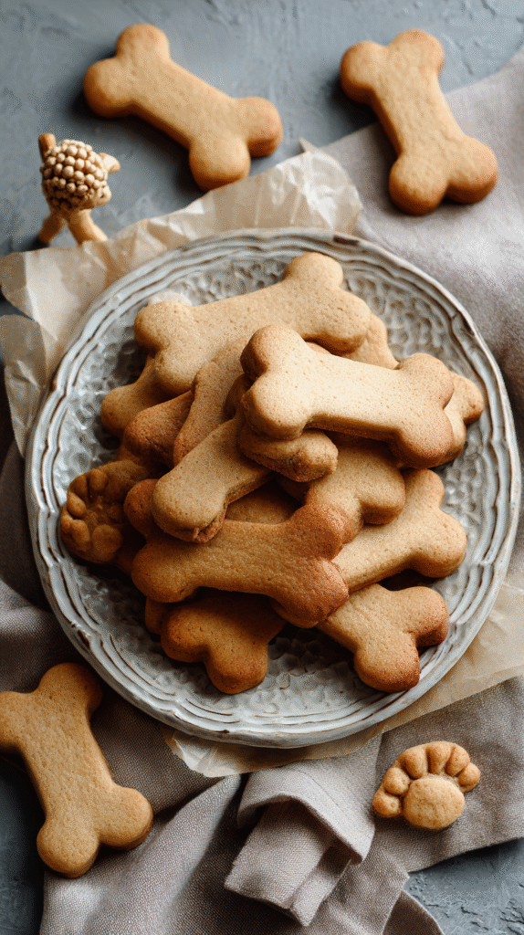 Baked Dog Treats being served on beautiful dinnerware