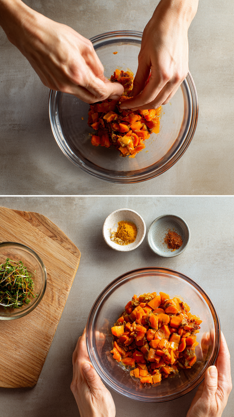 Preparing Apple and Carrot Hard Bones for Dogs step by step cooking process