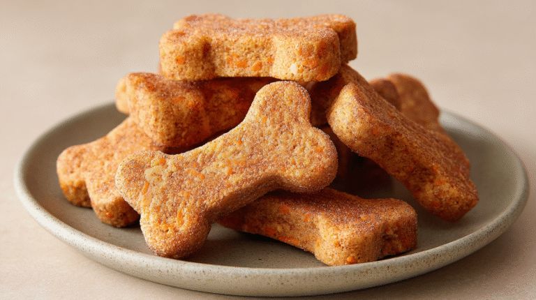 Apple Carrot Dog Treats hero shot showcasing vibrant colors and frozen texture