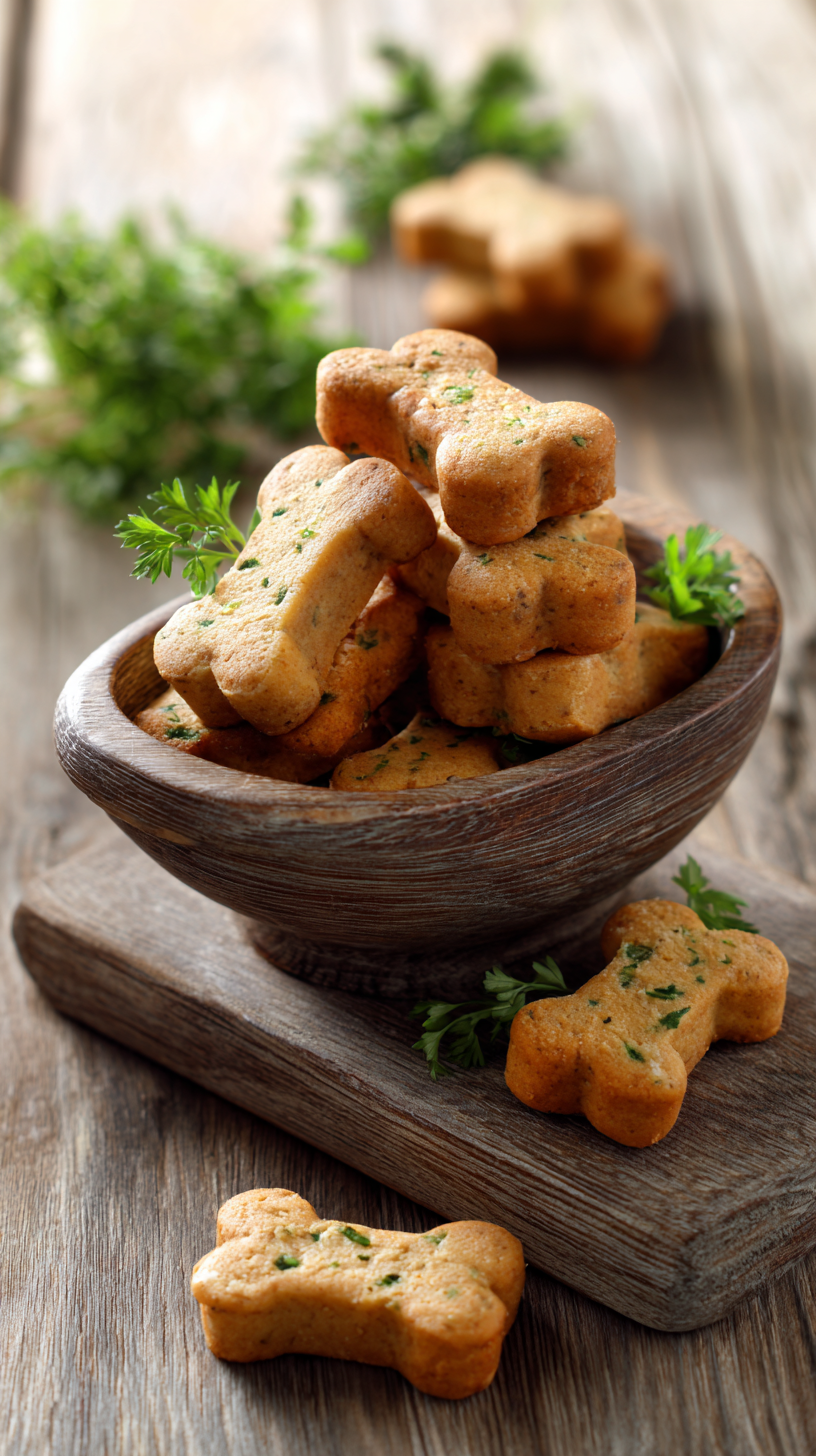 Baked Dog Treats being served on beautiful dinnerware