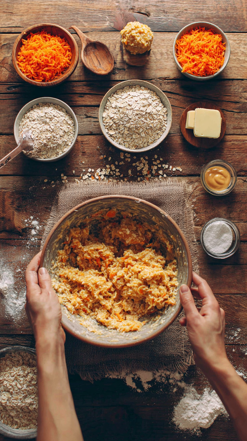 Preparing Banana Carrot No-Bake Dog Treats step by step cooking process