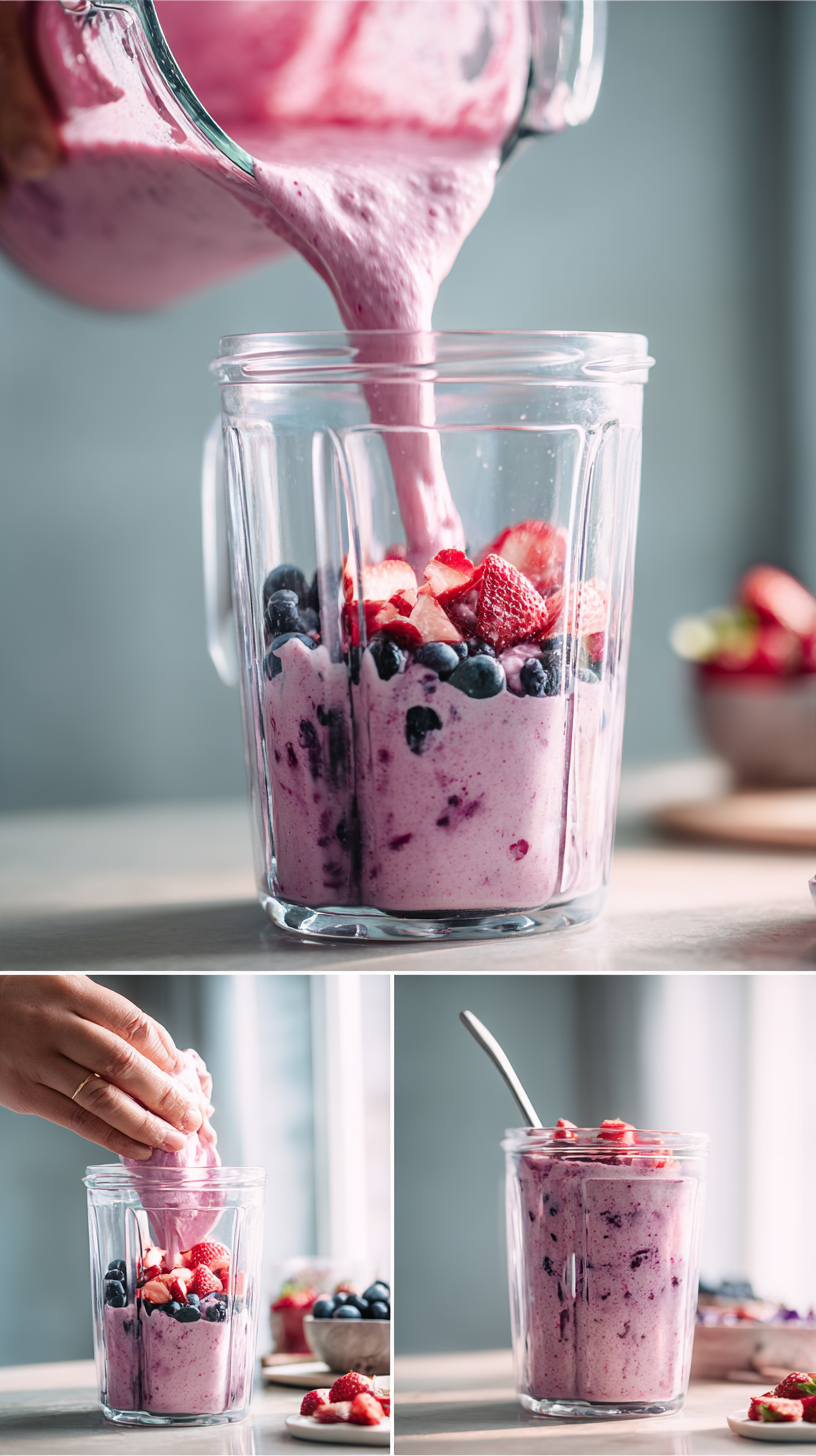Preparing Berry Yogurt Frozen Bones step by step cooking process