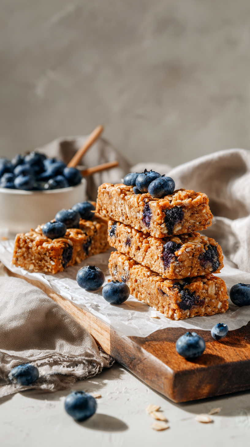 Blueberry & Banana Chewy Bars for Dogs being served on beautiful dinnerware