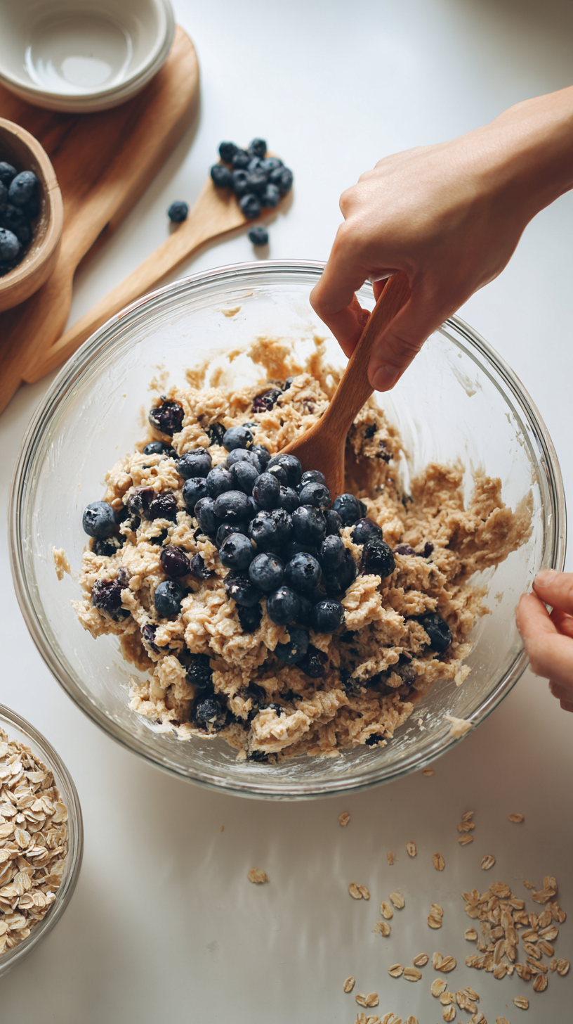 Preparing Blueberry & Banana Chewy Bars for Dogs step by step cooking process
