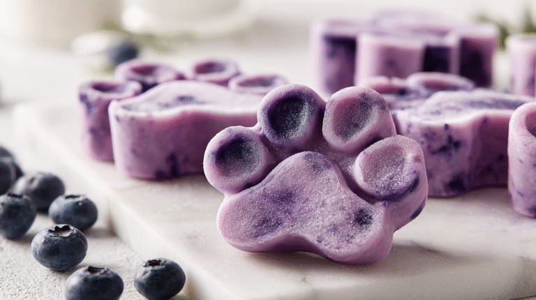 Blueberry Coconut Oil Frozen Dog Treats hero shot