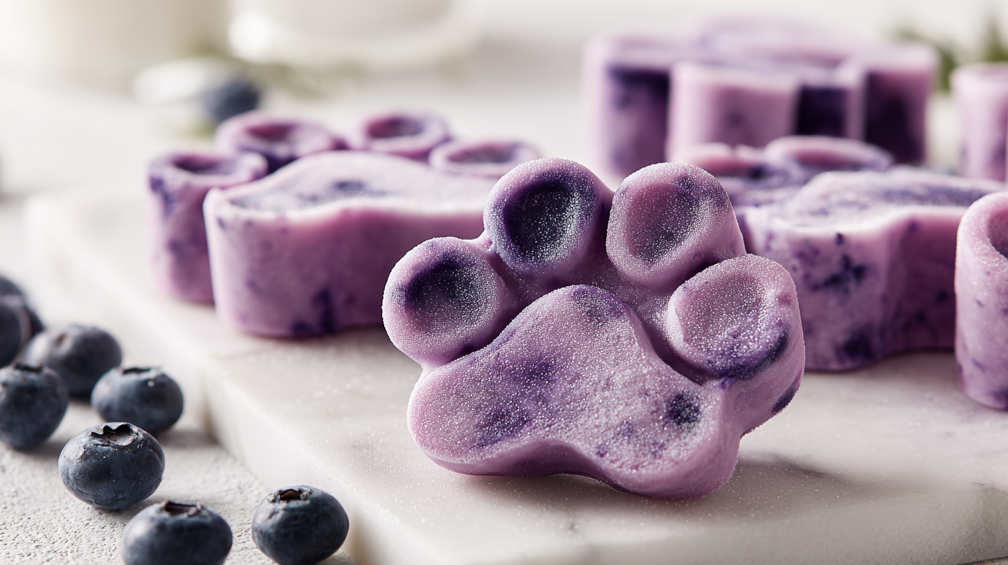 Blueberry Coconut Oil Frozen Dog Treats hero shot