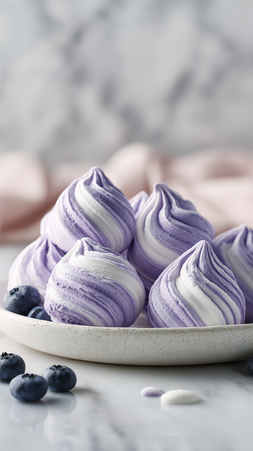 Blueberry Yogurt Swirl Dog Treats being served on beautiful dinnerware
