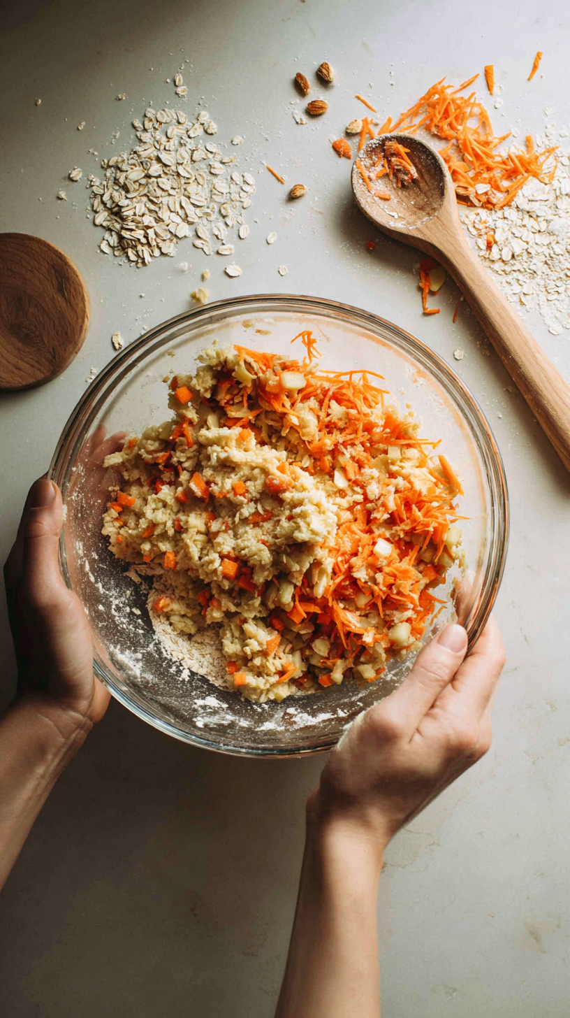 Preparing Carrot Apple Crunchies step by step cooking process