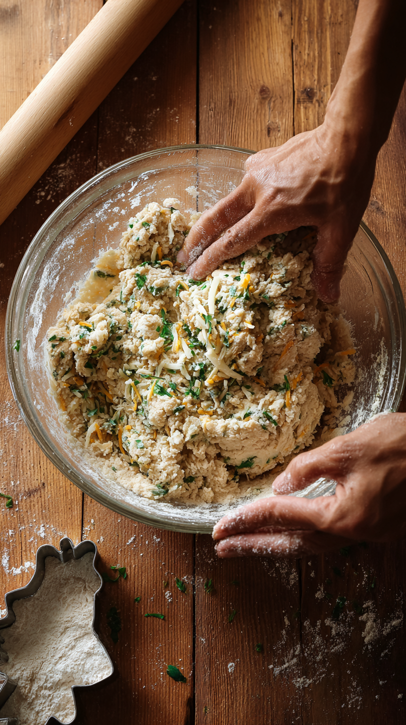 Preparing Cheesy Herb Baked Dog Treats step by step cooking process