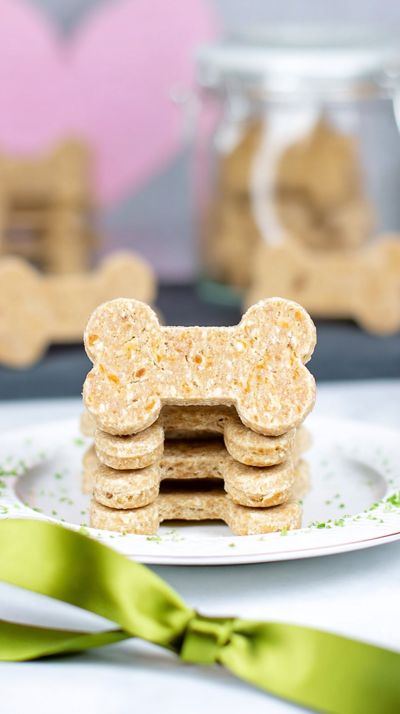 Chicken Broth Dog Treats being served on beautiful dinnerware