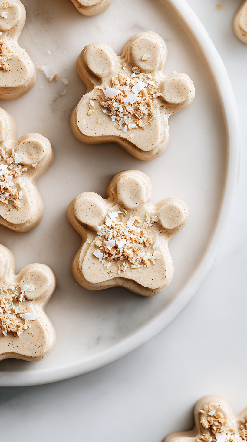 Coconut Dog Treats being served on beautiful dinnerware