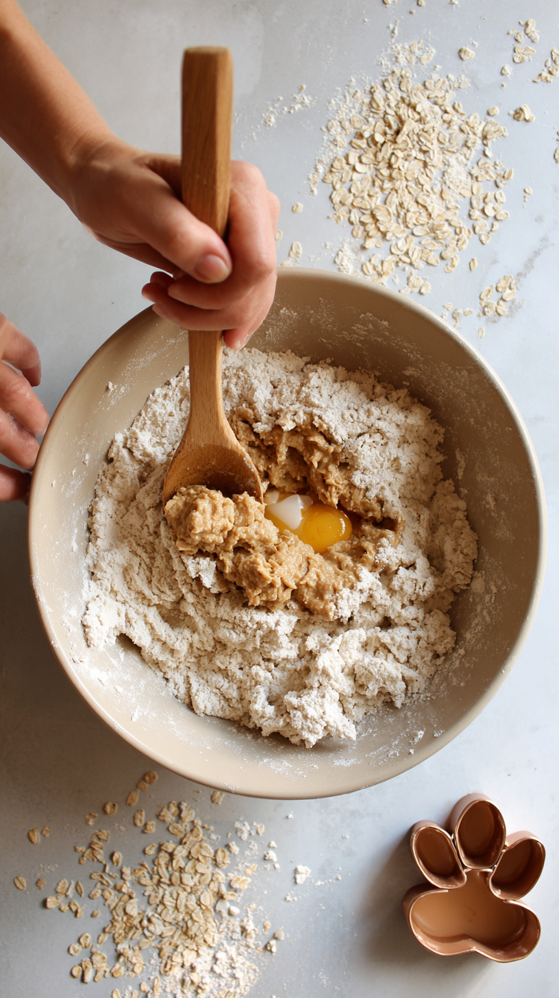 Preparing Dog Biscuits step by step cooking process