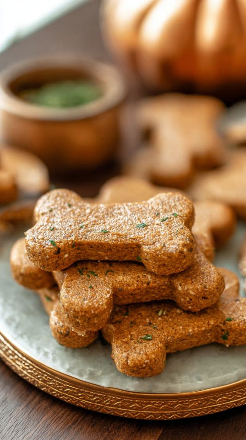 Dog Treats for Bad Breath being served on beautiful dinnerware