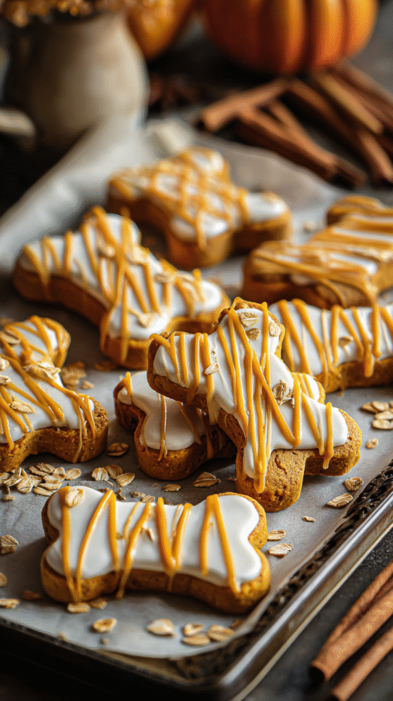 Halloween Decorated Dog Treats being served on beautiful dinnerware