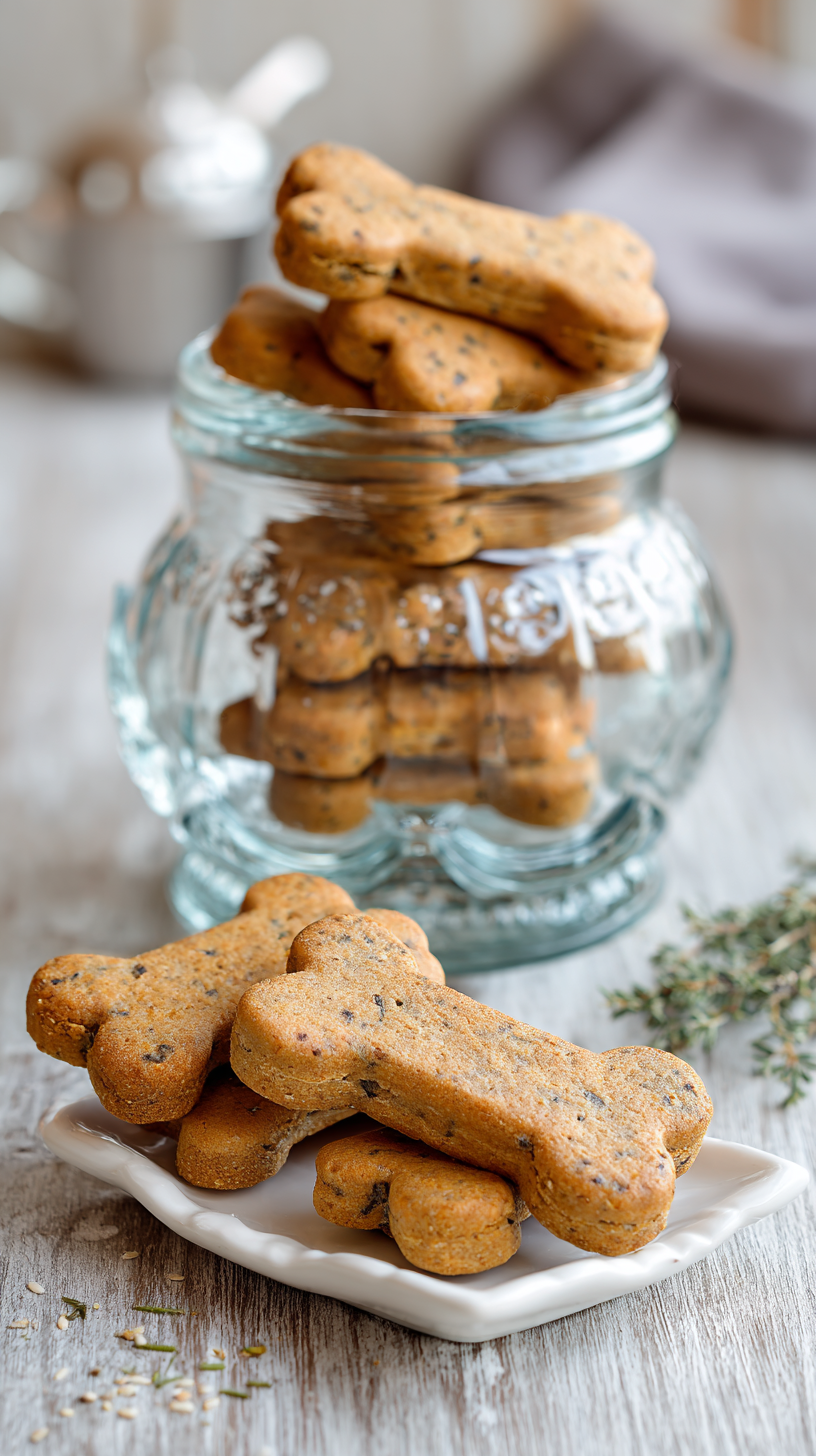 Healthy Dog Treats being served on beautiful dinnerware