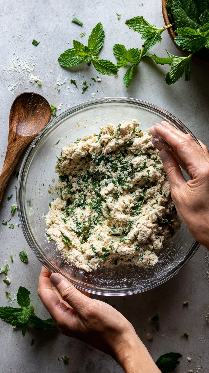 Preparing Mint & Parsley Fresh Breath Biscuits step by step cooking process