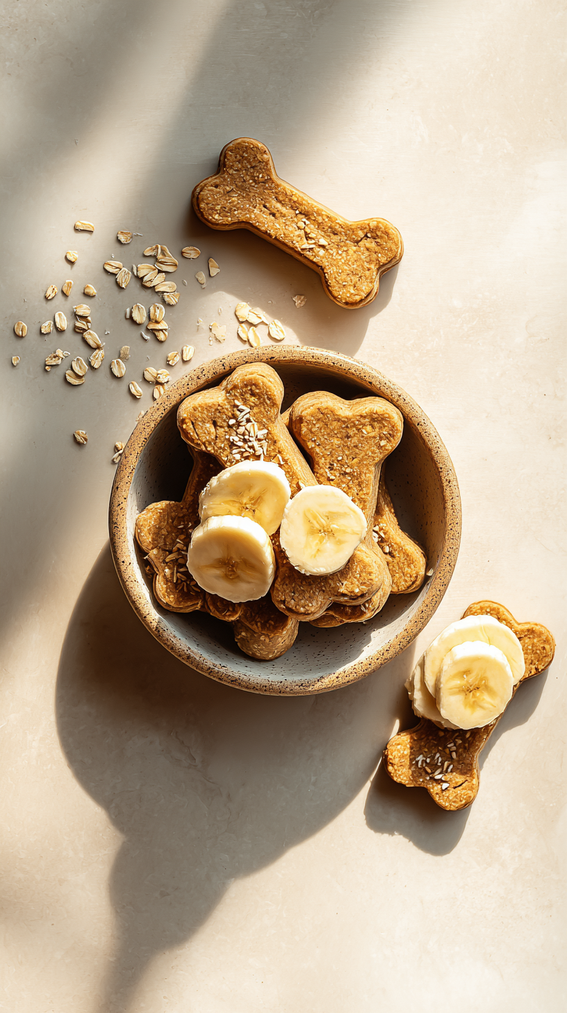 Oat Dog Treats being served on beautiful dinnerware