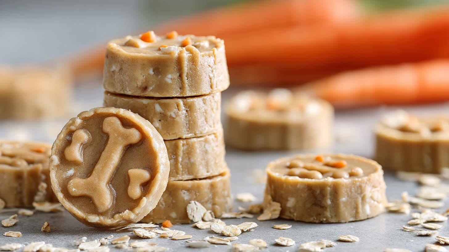 Peanut Butter & Oatmeal No Bake Dog Treats hero shot