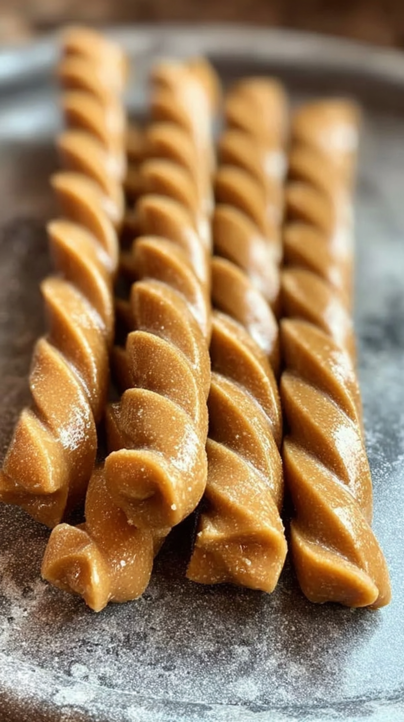 Peanut Butter Pumpkin Chew Twists being served on beautiful dinnerware