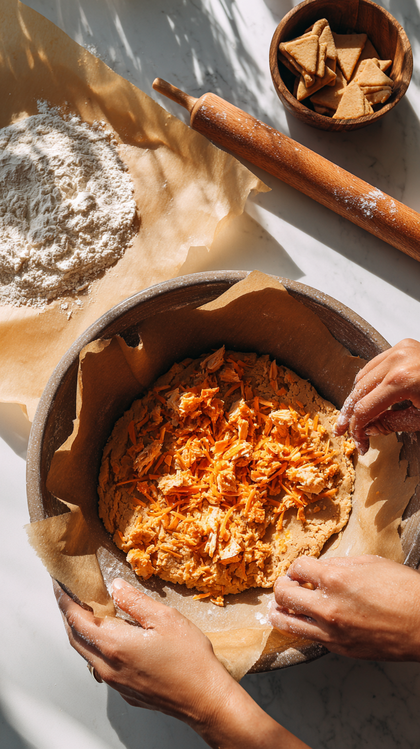 Preparing Pizza Slices Dog Treats step by step cooking process