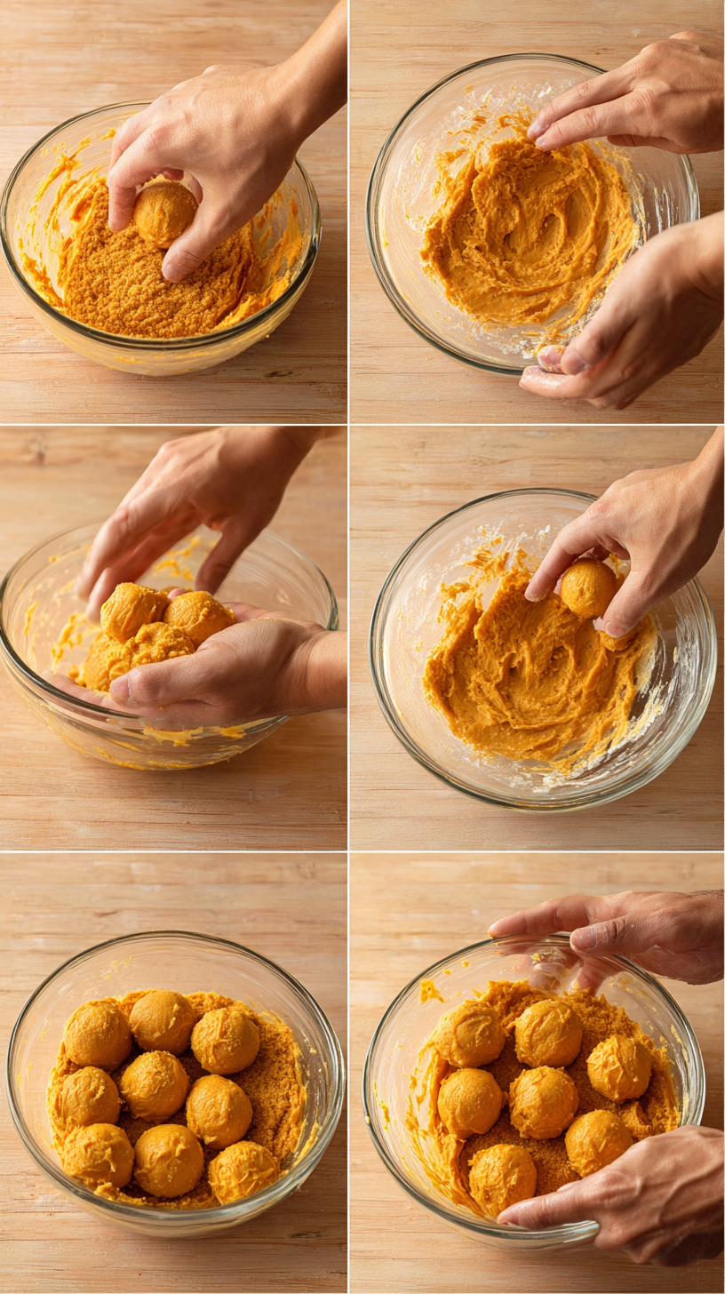 Preparing Pumpkin Balls step by step cooking process