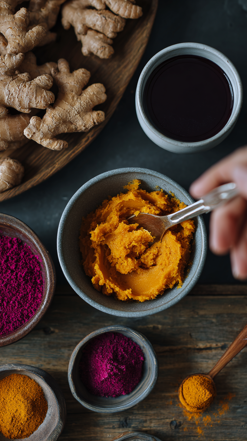 Preparing Pumpkin & Beet Dental Chews for Dogs step by step cooking process