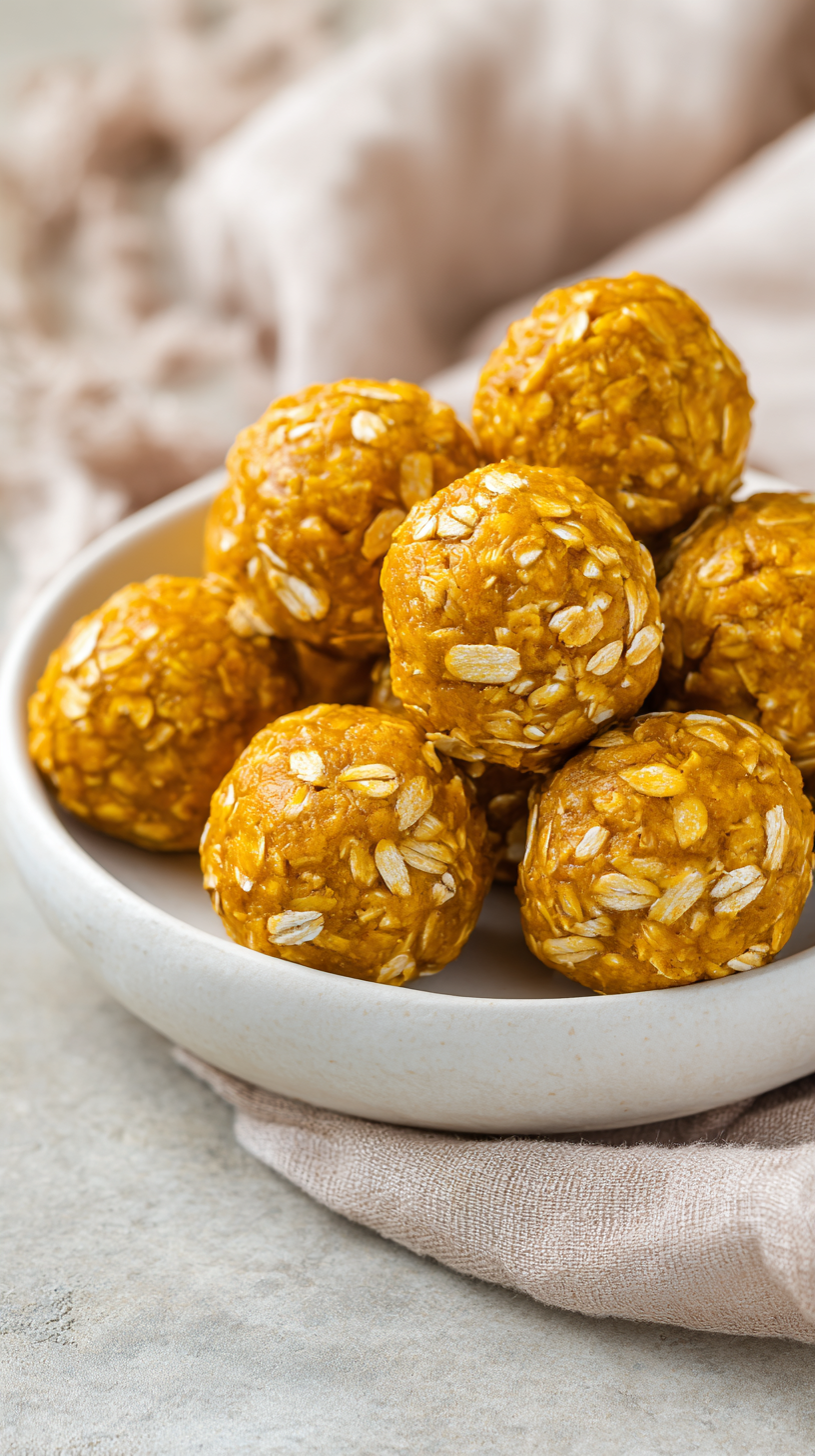 Pumpkin Dog Treat Balls being served on beautiful dinnerware