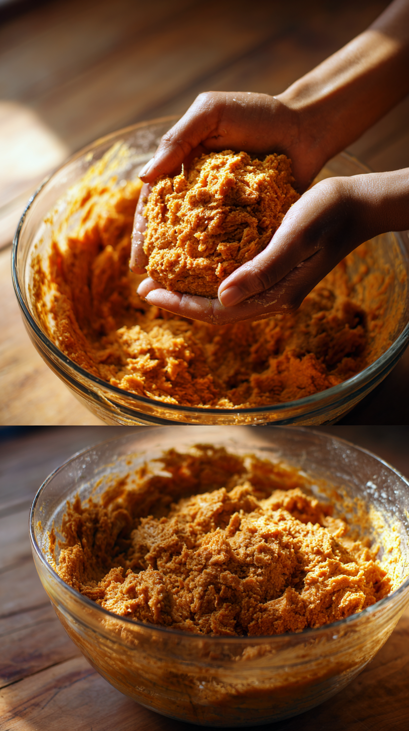 Preparing Pumpkin & Flaxseed Biscuits step by step cooking process