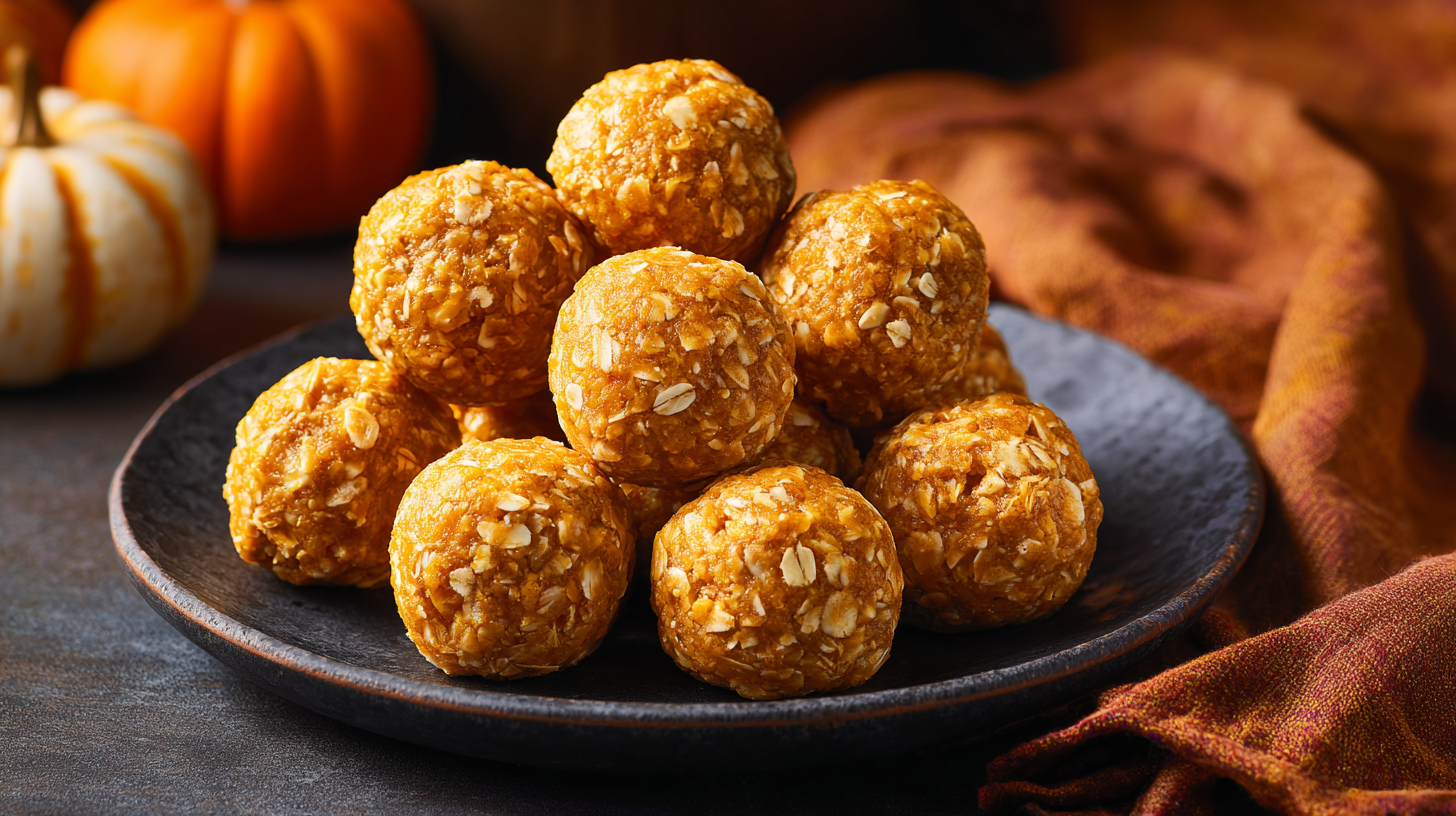 Pumpkin Oatmeal Dog Treat Balls hero shot