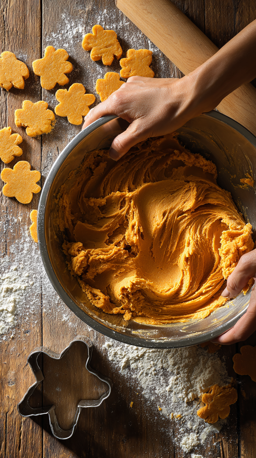 Preparing Pumpkin Peanut Butter Dog Treats step by step cooking process